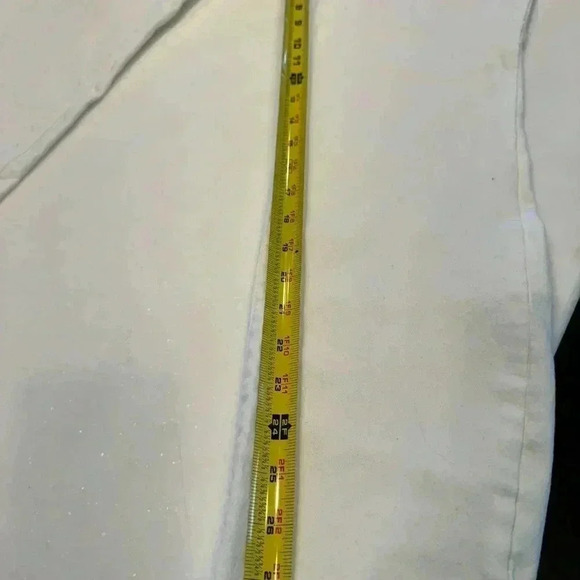 Iman white denim jeans stretch bootleg size 12 average length - Picture 9 of 12